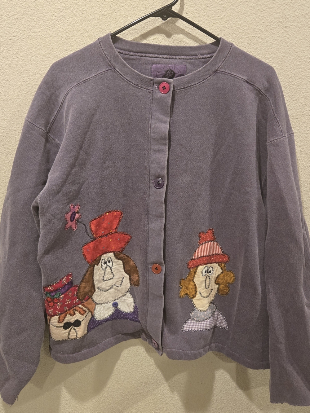 Purple Handmade Ladies' Embroidered Button-Front Jacket